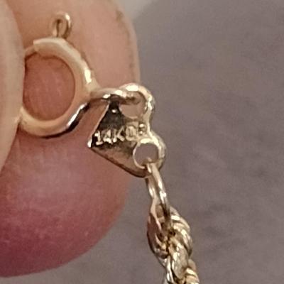 14 Karat Yellow Gold Bracelet- Approx 7 1/4" Long and Total Weight 0.9 Grams (#3)