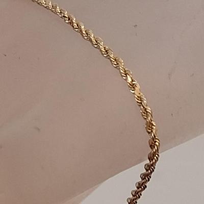 14 Karat Yellow Gold Bracelet- Approx 7 1/4" Long and Total Weight 0.9 Grams (#3)