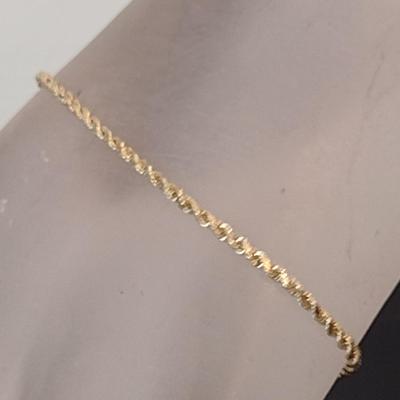 14 Karat Yellow Gold Bracelet- Approx 7 1/4" Long and Total Weight 0.9 Grams (#3)