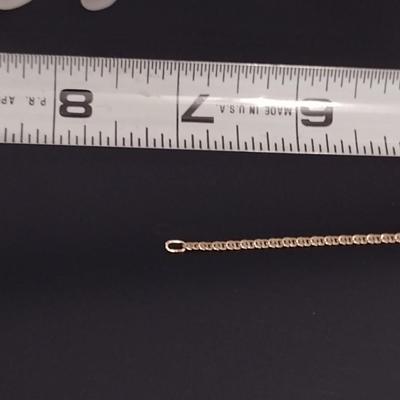 14 Karat Yellow Gold Bracelet- Approx 7" Long and Total Weight 1.0 Grams (#6)