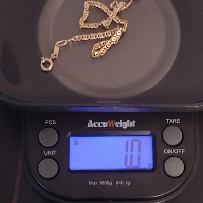 14 Karat Yellow Gold Bracelet- Approx 7" Long and Total Weight 1.0 Grams (#6)