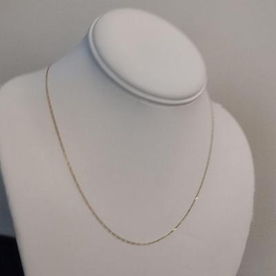 14 Karat Yellow Gold Necklace- Approx 17 3/4" Long and Total Weight 1.1 Grams (#8)