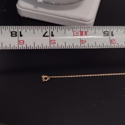 14 Karat Plumb Yellow Gold and Bead Necklace - Approx 17 1/4" Long (#9)