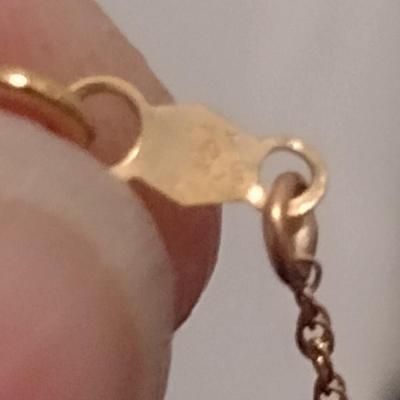 14 Karat Plumb Yellow Gold and Bead Necklace - Approx 17 1/4" Long (#9)