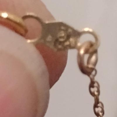 14 Karat Plumb Yellow Gold and Bead Necklace - Approx 17 1/4" Long (#9)