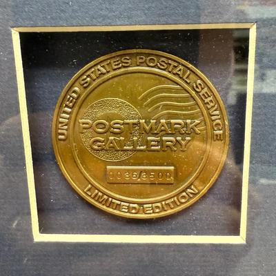 Sale Photo Thumbnail #192: A USPS Oistmaek Gallery Limited Edition. Framed items includes a 15-stamp block of 32c Classic American Dolls, a First Day Cover, and a commemorative coin.  Great addition to any stamp or doll lover’s collection.