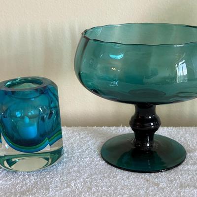 Sale Photo Thumbnail #130: Clock, candy dish, candle holder