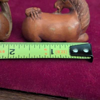 Japanese Boxwood Hand Carved Netsuke Horses #25