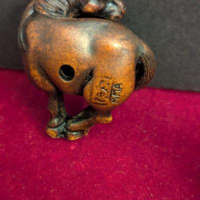 Japanese Boxwood Hand Carved Netsuke Horses #26