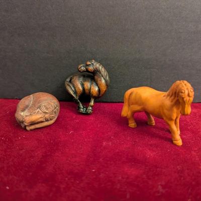 Japanese Boxwood Hand Carved Netsuke Horses #26