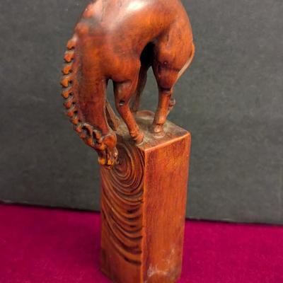 Asian Boxwood Hand Carved Animal Horse Statue #27