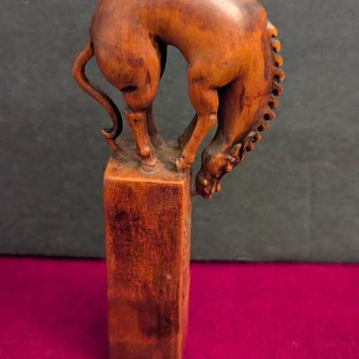 Asian Boxwood Hand Carved Animal Horse Statue #27