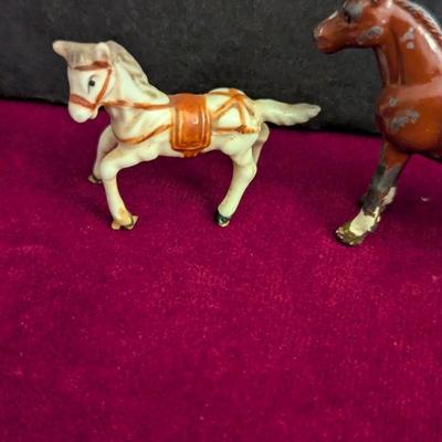 Metal & Porcelain Miniature Horse Figures #29