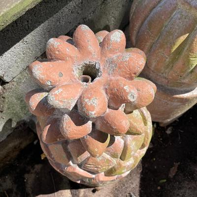 Sale Photo Thumbnail #481: The pineapple stands approximately 26" tall and the other fountain is approximately 26.5" tall.