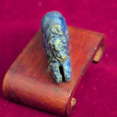 Chinese Carved Lapis Figural Horse With Stand #31