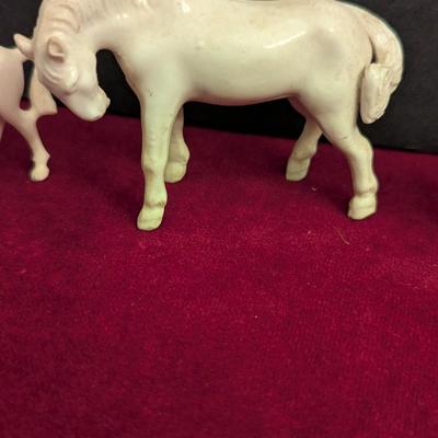 Vintage White Porcelain Horse Figures #33