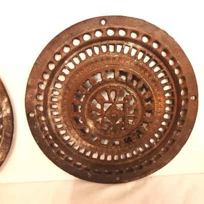 Lot #64 Pair of Vintage Circular Fireplace Inserts