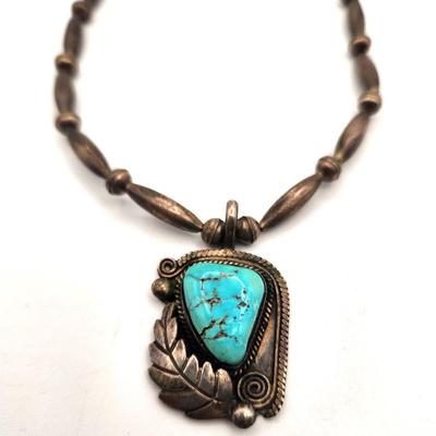 Lot #65 Sterling Southwest Style Necklace - Likely Native American - Unsigned