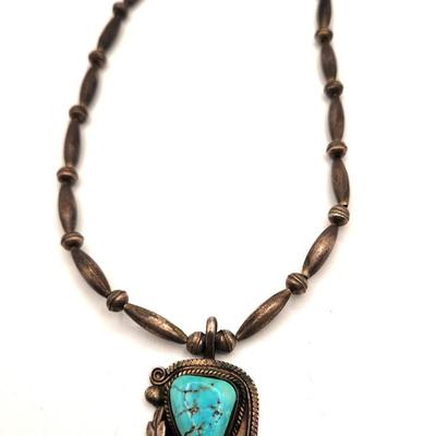 Lot #65 Sterling Southwest Style Necklace - Likely Native American - Unsigned