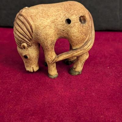 Hand Carved Boxwood Horse Figure #39