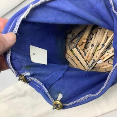 Sale Photo Thumbnail #214: You get A large wood box with latch, wood spoon, two wood plaques, and set of four wood presents. Not in the primary picture is a cloth clothes pin holder full of wood clothes pins. See individual pictures.