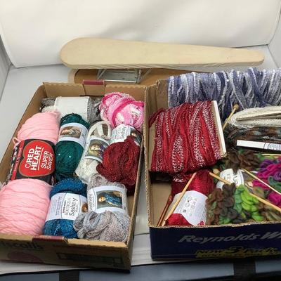 Sale Photo Thumbnail #216: You get 16 scans of yarn and material several knitting needs and a mini ironing board.