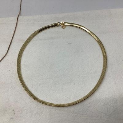 Sale Photo Thumbnail #241: You get the nice gold choker, the gold with dual gem pendants,  gold with egg necklace.