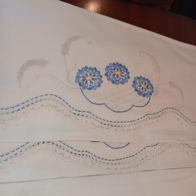 FOUR SETS (8) OF CRAFTED PILLOWCASES