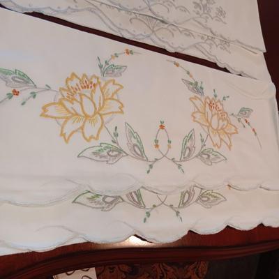 FOUR SETS OF HANDCRAFTED PILLOW CASES