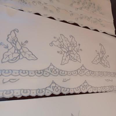 FOUR SETS OF HANDCRAFTED PILLOW CASES