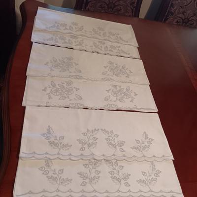 THREE SETS OF HANDCRAFTED PILLOW CASES