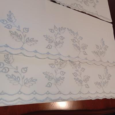 THREE SETS OF HANDCRAFTED PILLOW CASES