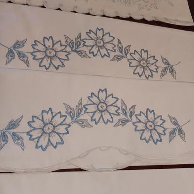 THREE SETS OF HANDCRAFTED PILLOW CASES