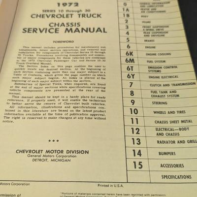 Sale Photo Thumbnail #1592: Redo Books 1972 Chevrolet Truck Wiring Diagrams & 1972 10-30 Series Truck Service Manual