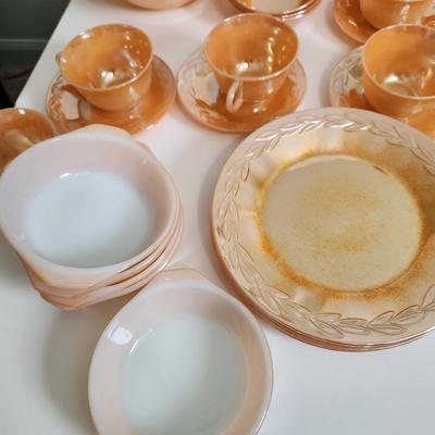 Lot of Anchor Hocking Fire King Glassware Cups Bowls Plates