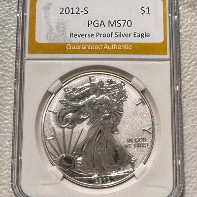 2012-S MS70 Reverse Proof Silver Eagle