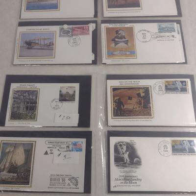 Sale Photo Thumbnail #1373: Collection of Assorted First Day Cover Stamps- Coney Island, Moon Landing, Rough Riders, etc. (#6).  Please see all pictures for selection.