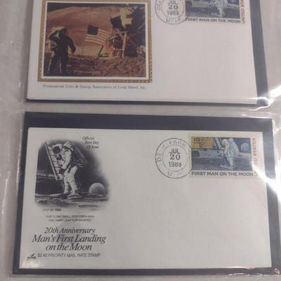 Sale Photo Thumbnail #1377: Collection of Assorted First Day Cover Stamps- Coney Island, Moon Landing, Rough Riders, etc. (#6).  Please see all pictures for selection.