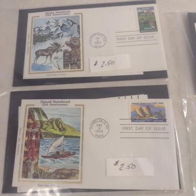 Sale Photo Thumbnail #1381: Collection of Assorted First Day Cover Stamps- Coney Island, Moon Landing, Rough Riders, etc. (#6).  Please see all pictures for selection.