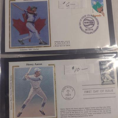 Sale Photo Thumbnail #1396: Nice Collection of Sports Figures First Day Cover Stamps- Lou Gehrig, Hank Aaron, Babe Ruth, Nolan Ryan, etc. (#4).  Some sets, please see all pictures for selection.