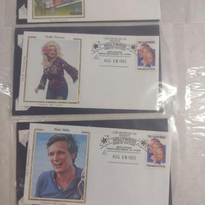Sale Photo Thumbnail #1412: Collection of Celebrity First Day Cover Stamps- Includes John Travolta, Marilyn Monroe, Katherine Hepburn (#3).  Please see all pictures for selection.