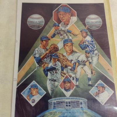 Sale Photo Thumbnail #1468: Collection of Sports Memorabia- Some Autographed- Mostly NY Mets- Vintage 1969 Postcards