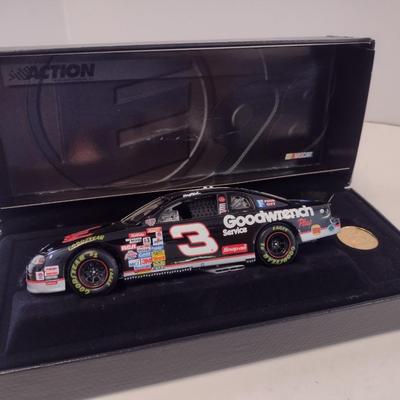 Sale Photo Thumbnail #1078: Action Racing Elite Limited-Edition Dale Earnhardt 50th Anniversary #3 GM Goodwrench 1998 Monte Carlo with Original Box and Medallion.  Box does not shut properly.