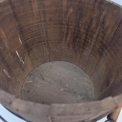 Sale Photo Thumbnail #137: Vintage 14" Wood Paper Advertisement Bucket OX Heart Chocolate Drops
