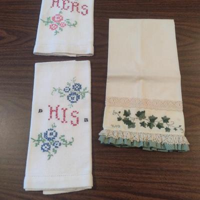 Assortment of Vintage Embroidered Hand Towels