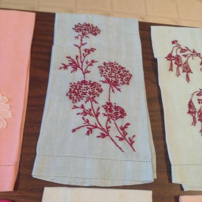 Assortment of Vintage Embroidered Hand Towels