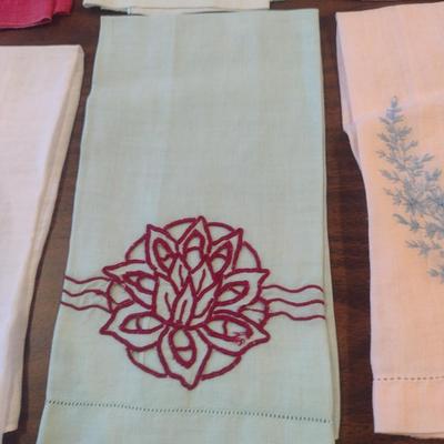 Assortment of Vintage Embroidered Hand Towels