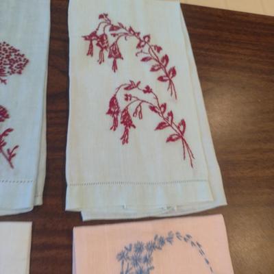 Assortment of Vintage Embroidered Hand Towels