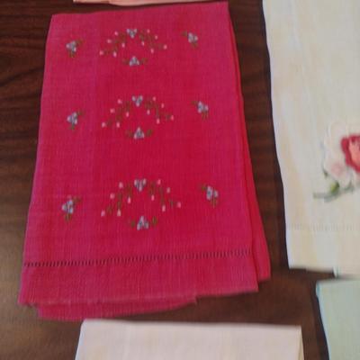 Assortment of Vintage Embroidered Hand Towels