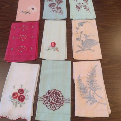 Assortment of Vintage Embroidered Hand Towels
